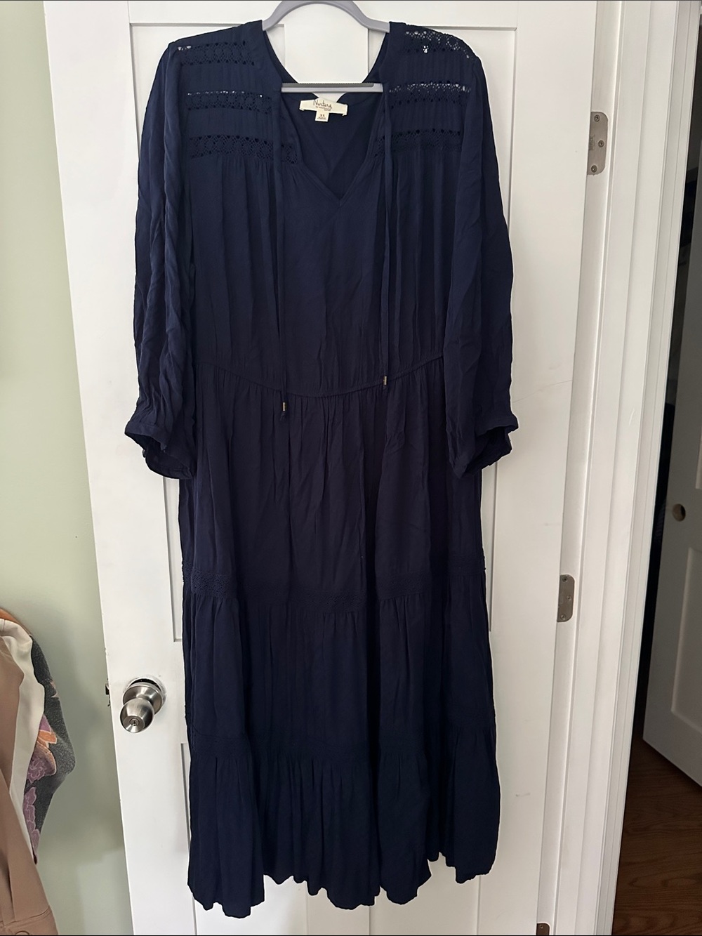 Nurture by Lamaze Navy V‑Neck Tiered Maxi Dress 06